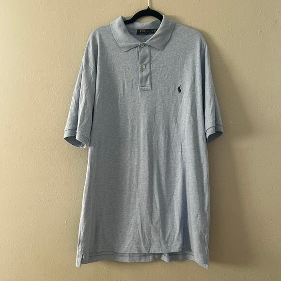 Polo Ralph Lauren Other - Polo Ralph Lauren Men’s XLT Heather Light Blue Classic Fit Cotton Polo Shirt